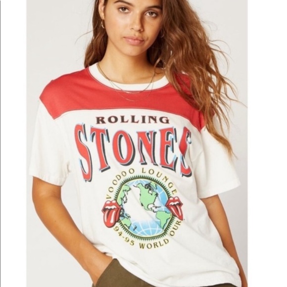 Daydreamer Tops - DAYDREAMER NWT Rolling Stones Retro Band Tee White